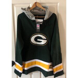 NWT Men's Green Bay Packers Lacer V-Neck Pullover Hoodie Size Medium